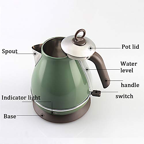 Tetera eléctrica de acero inoxidable doble pared 1.7L miniatura 4