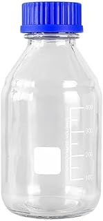 Botella de reactivo graduada, tapa azul, botella de vidrio transparente/marrón, 50 ml/100 ml/500 ml/1000 ml/2000 ml(2000ml 1pcs)