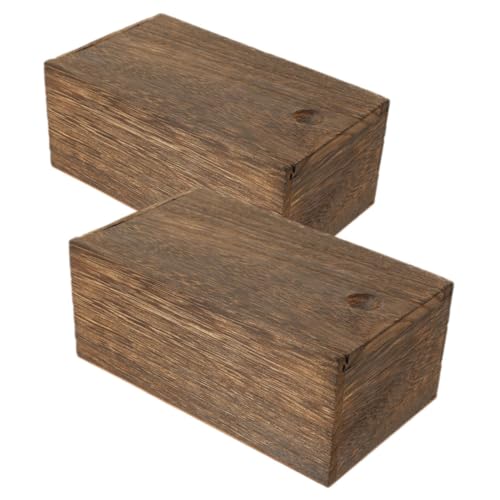 PERSELOSO 2個木製収納ボックス スライディン付き レトロデザイン ジュエリーコンテナ 卓上用 アクセサリーケース 小物入れ プレゼントボックス