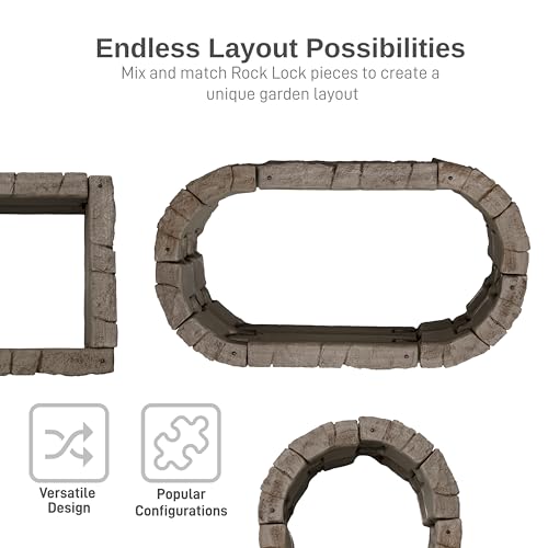 Image of RTS Home Accents Rock Lock Raised Garden Bed Kit, 96 inch Oval