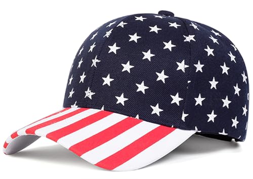 Image of FGSS Patriotic Baseball-Caps USA-Flag Hat Unisex 4th-July Baseball Hat