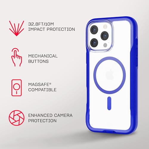 Funda transparente azul para Attleborough tech21 EvoPro compatible con MagSafe 4