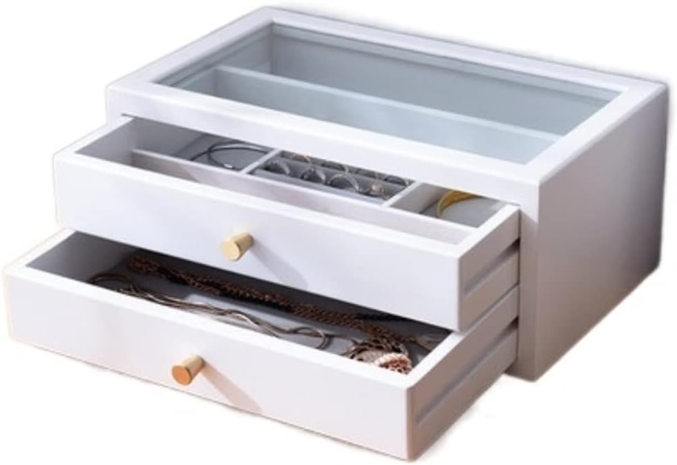 Jewelry Case Jewelry Boxes Pull-Out Double Layer Wooden Jewelry Box Ring Necklace And Earring Organizer Jewelry Storage Box Jewelry Organizer