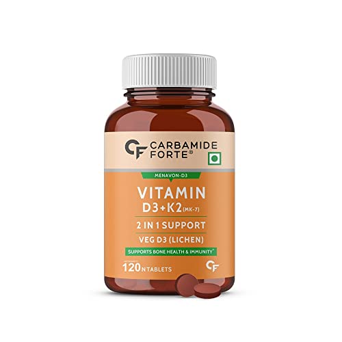 Carbamide Forte Vitamin D3 K2 – MK7 | Plant Based Veg Vitamin D Supplements Lichen Source with Vitamin K2 MK7 Menaquinone – 120 Veg Tablets Carbamide Forte Vitamin D3 K2 – MK7 | Plant Based Veg Vitamin D Supplements Lichen Source with Vitamin K2 MK7 Menaquinone – 120 Veg Tablets