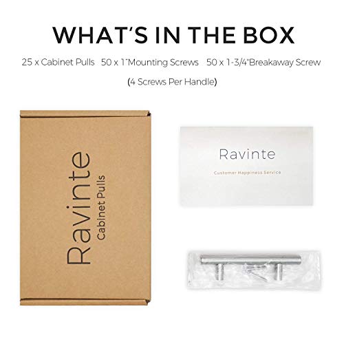 Ravinte 25 Pack 6 Inch Brushed Nickel Cabinet Pulls & 50 Pack 25 Pairs 1/2 Inch Overlay Soft Close Hinges #TOP2