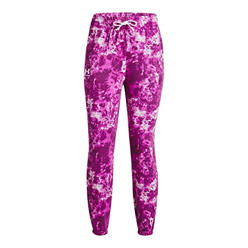 Jogging Under Armour femme Rival Terry imprimé rose Strobe taille Large