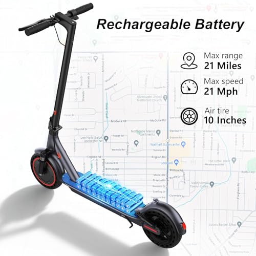 Image of Maxshot Electric Scooter, 8.5 inch /10 inch /14 inch Tire, 16 /19 /22 Mph Top Speed, 12 /16 /21 /27 /28 /49 /50 Miles Long Range, Folding Escooter for Adults and Kids with Seat Bag, Dual Braking, Dual Suspension, App