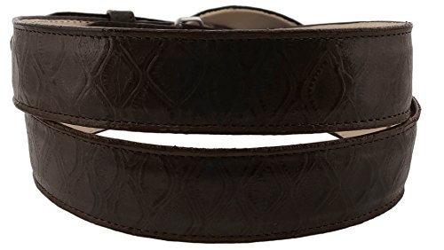 El Presidente Mens Brown Anteater Print Leather Western Cowboy Belt Rodeo Buckle2