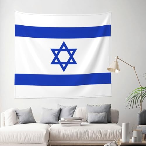 Tapiz grande de bandera israelí JEJEA (152x130 cm) para transformar la pared de tu dormitorio 2