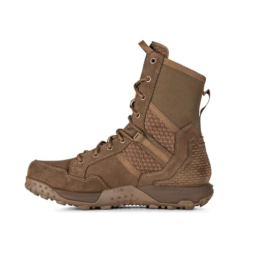 5.11 Tactical Men's A/T Waterproof Boots, 8", Brown All Terrain Boot, Dark Coyote, Style 12445ABR3