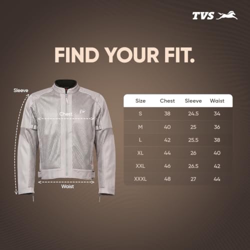 Image of TVS Ronin Edition Mesh Riding Jacket for Men | CE Level 2 Lightweight Back, Shoulder & Elbow Armours, 600D Protection, Lightweight Summer Motorcycle Jacket for Touring, City Riding