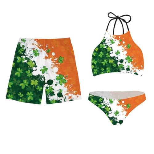 KEIAHUAN Matching Couple Swimsuits Women Bikini 2 Piece Set Mens Beach Swim Trunk Bathing Suit