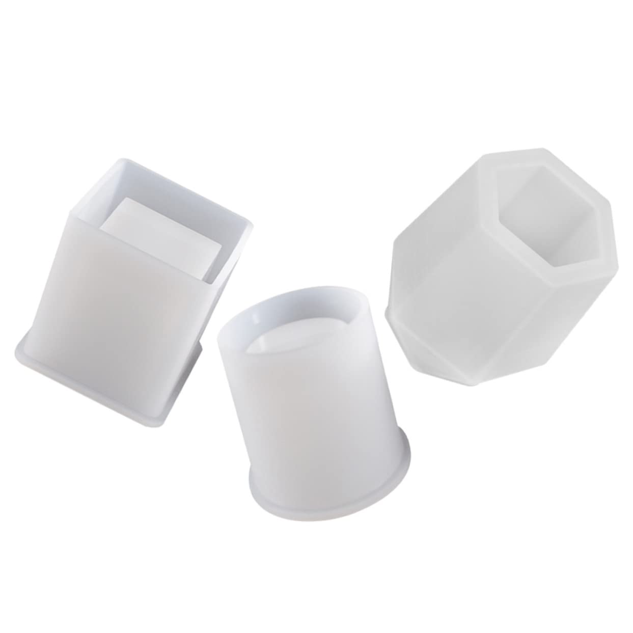 DOITOOL 2 Series Molde De Silicona Para Soporte De Lápices Estilo Taza Moldes Para Manualidades Diy Para Almacenamiento Y Creatividad 3 Piezas*2