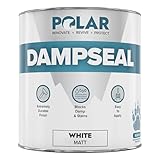 Polar Damp Seal Paint - 1L, White - Primer & Topcoat for Indoor Walls & Ceilings - Mould Resistant Stain Blocker Paint - Quick Drying for Wood, Plaster, Cement and Stone - Matt Finish