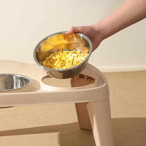 Support de gamelle réglable pour chien et chat station double pliable