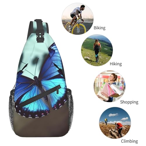 Bolso Cruzado Para Hombre Estilo Diagonal Azul Mariposa miniatura 6