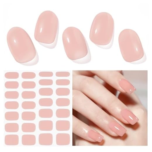 28 Tiras de Gel Semiendurecido Para Uñas Nails pegatinas de Uñas de Gel de Calidad de Salón de Belleza Tiras de Esmalte de Uñas Duraderas Para Mujeres Niñas