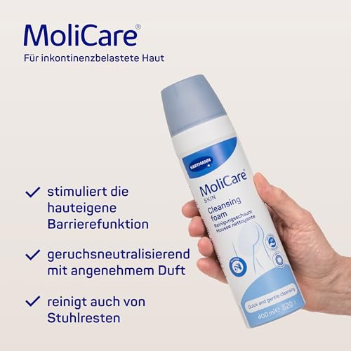 MoliCare Skin Reinigungsschaum: einfache und hautschonende Reinigung, speziell bei Stuhlinkontinenz, 400 ml