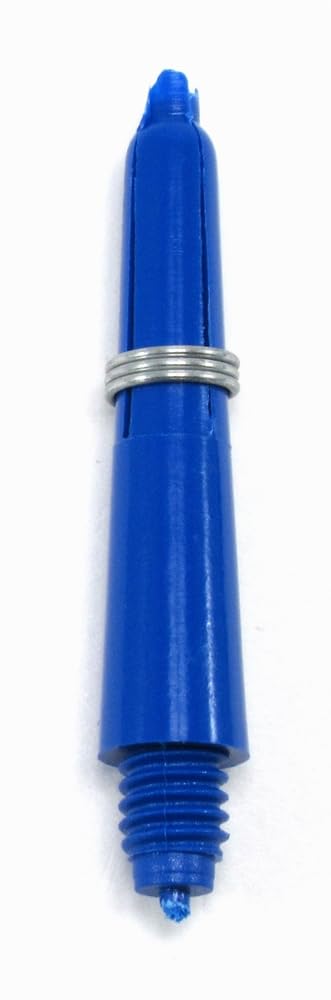 US Darts Blue Nylon Plus (Tite Grip) Dart Shafts with Stem Rings- 3 Sets (9 shafts), 2BA Ex-Short Length
