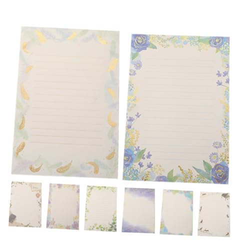 Frcolor 8セット 風古風箔押し 彩色信紙 ヴィンテージスクラップブック用紙 書きやすい 温かみある 文房具
