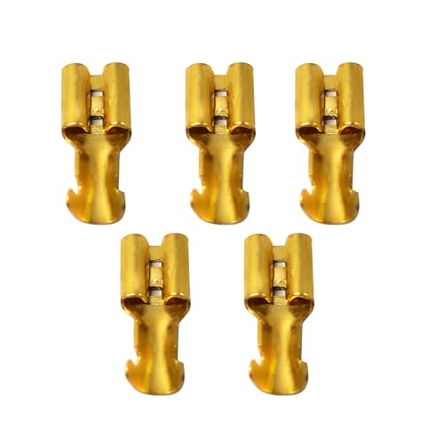 Image of Push lock type RR5 Thimble connector for 12volt battery for all professionals, household and DIY, Brass lug colour- white /yellow(pack of 100pcs)