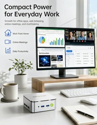 Image of GMKtec Mini PC G10, AMD Ryzen 5 3500U (Beats 4300U /N150 /3300U), 16GB RAM 256GB SSD, Triple 4K Display 2.5GbE LAN, WiFi /BT /USB-C /DP /HDMI 2.1 Business Office Home, Silver White