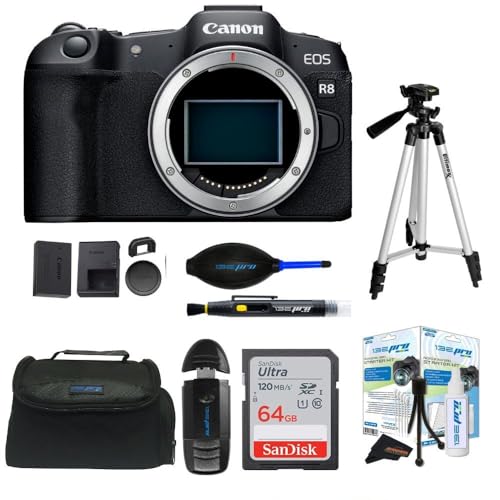 Image of Canon EOS R8 Full-Frame Mirrorless Camera (Renewed) (Body Only + Basic Accessories Bundle)