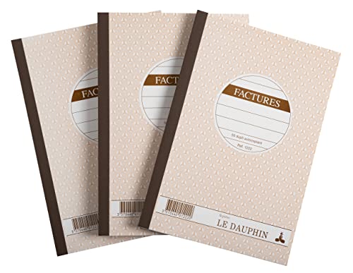 Le Dauphin - Réf. 14266D - Lot de 3 manifolds FACTURES - papier autocopiant - duplicata (1 original et 1 copie) - 50 feuilles - format 21 x 14,8 cm -...