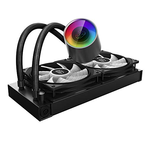 Image of DEEPCOOL Castle 240 EX ARGB Addressable RGB LED CPU Liquid Cooler I AIO Support Intel & DEEPCOOL RF120 FS 120 mm Case Fans /Cooler