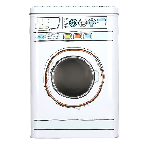 Contenedor de detergente para ropa en polvo con tapa, modelado de lavadora de gran capacidad con ventana perspectiva para almacenamiento