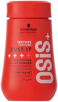 OSiS+ Dust It – Mattifying Volume Powder – long-lasting Hold, Strong Control and Separation – Matte Effect Texturizer Product for Wild Hair Styling and Volumizing, 0.35 oz