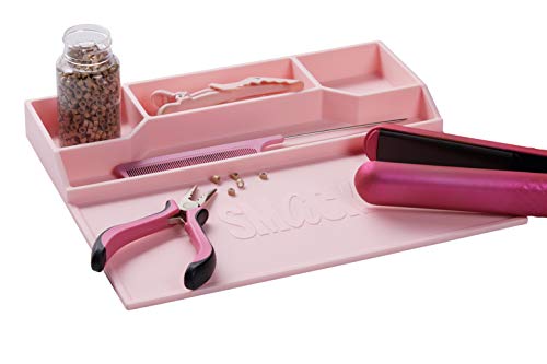 SMACK Silicone Heat Resistant | Esthetic Organizer Mat | Flat Iron Holder | Nail station | Eyelash accessories (Pink)