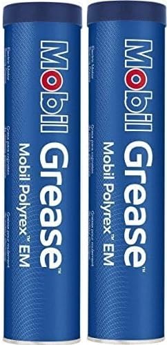 (2 Pack) - 13.7 oz Mobil Polyrex EM, Motor Grease - 2 Tubes - High-Performance Lubrication for Electric-Motor Bearings