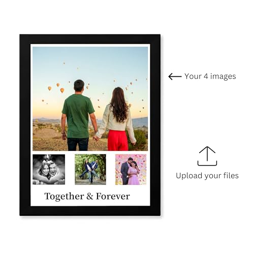 Image of Personalized Photo Frame 8x12 Inch | Custom Collage Photo Frame Gift for Birthday, Anniversary, Couple, Friends | Acrylic Sheet with MDF Back | Wall Decor Memory Frame (D-9)