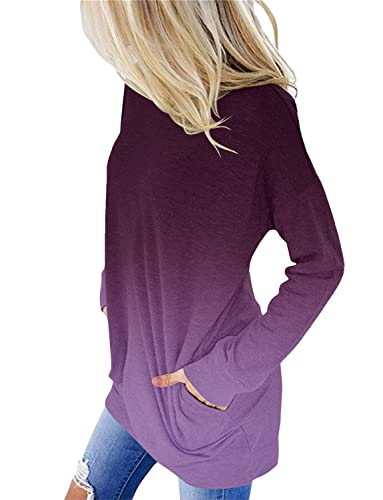 ONLYSHE Womens Crewneck Sweatshirt Casual Loose Fitting Tops Long Sleeve T Shirt