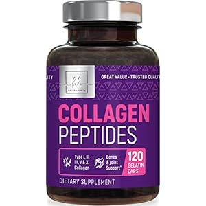 Collagen Peptides – Hair, Skin, Nail & Joint Support – Type I, II, III, V & X – Grass Fed Multi Collagen Supplement for…