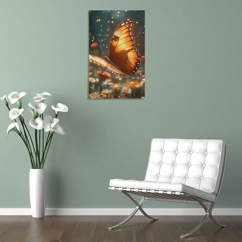 Impression sur toile papillon premium tableau déco couloir chic - 5