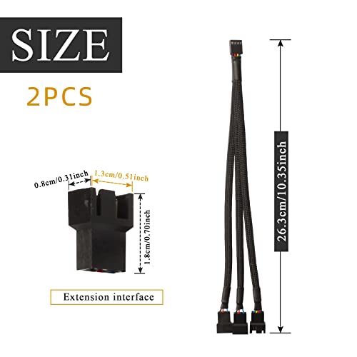 Nutjam Black 4 Pin Pwm Fan Splitter Cable,1 To 3 Converter, Fan Splitter Adapter For Desktop Computer #TOP1