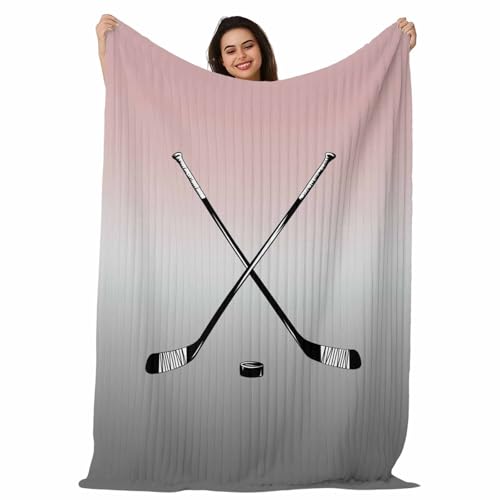 Twin Blanket for Couch Bed, Pink Gray Ombre Flannel Soft