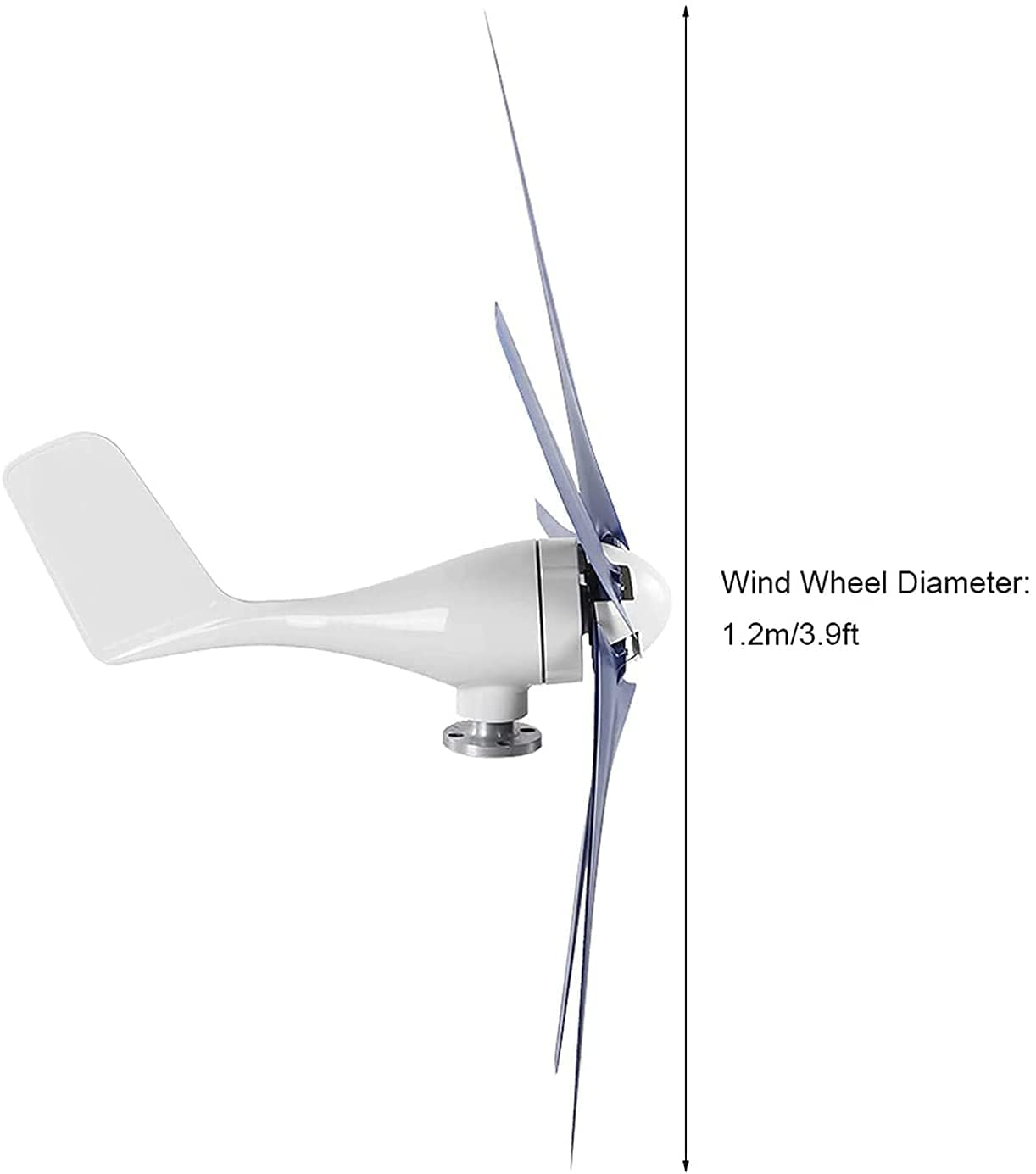 Petites éoliennes domestiques 400 W pour Utilisation utdr, Petites éoliennes domestiques pour Utilisation utdr Entreprises Kit générateur de Turbine à Vent 5 Lames FR Hme Camping, Blanc, 24 V (