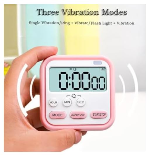 Image of Stopwatch Timer for Study Kitchen Timer Large LCD Screen 24hr Digital Display Magnetic Retractable Stand Loud Alarm Stop Watch Countdown Flashing Light Study Timer for Students Cooking