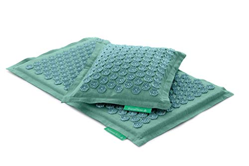 Set - 2 unidades: Pranamat ECO + PranaPillow, La esterilla y la almohada de masaje terapéutico (Turquesa/Turquesa)