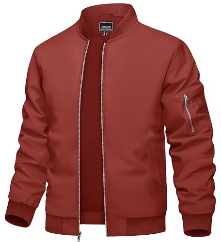 Image of TACVASEN Men's Lightweight Jacket Casual Spring Fall Windbreaker Bomber Zip Up Coat with Pocket