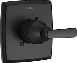 Delta Faucet Ashlyn 14 Series Single-Function Black Shower Valve Trim Kit, Shower Handle, Delta Shower Trim Kit, Matte Black T14064-BL (Valve Not Included)