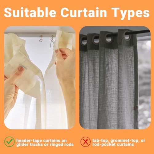 Image of 1.2 Inches Curtain Hooks, Sopito 58pcs Metal Drapery Pin and Hook for Door Window Shower Curtain, Silver
