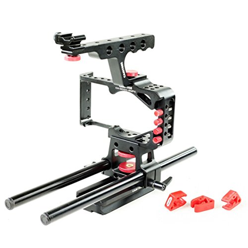 CAMTREE Hunt Mod Cage Rig for Pocket Cinema Camera BMPCC (CH-MODC-BMPC) with Top Handle, Rod Support + Free Storage Case