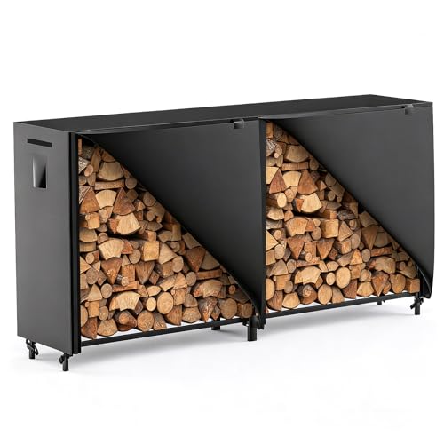 organizelink Estante de almacenamiento de leña, soporte para troncos para interiores y exteriores