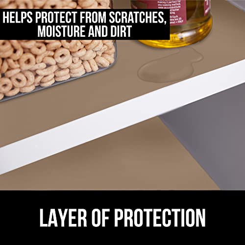 Gorilla Grip Peel And Stick Adhesive Removable Liner And Wire Shelf Liner, Adhesive Liner Size 17.5 In X 10 Ft, Easy Install, Wire Shelf Liner Size 36X14 Pack 4, Durable, Both In Beige, 2 Item Bundle #TOP1