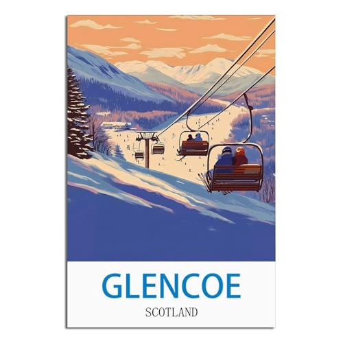 Poster Écosse vintage Glencoe LNBIAND, cadeau idéal pour voyageur
