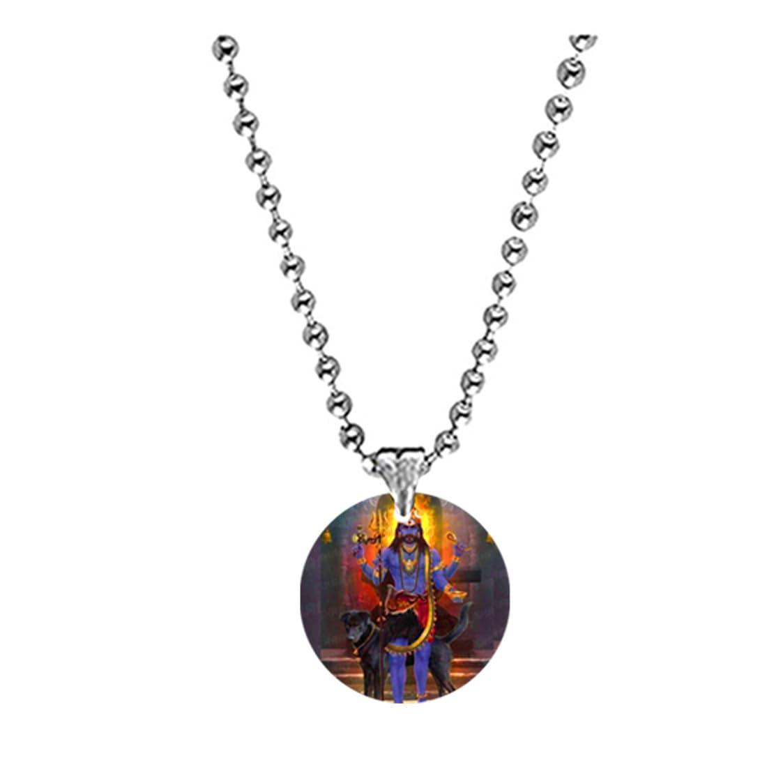 Abhiora FashionLord Kaal Bhairava Blessing Bead Chain Multicolor Acrylic Pendant for Men Women | Spiritual Devotional Charm for Gifting, Festivals and Personal Styling-image-33